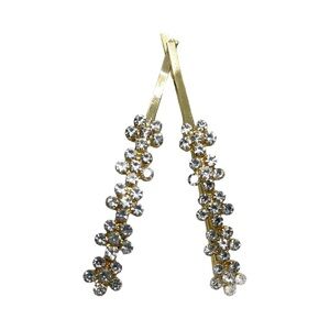 Gold and Silver Crystal Floral Hair Clips